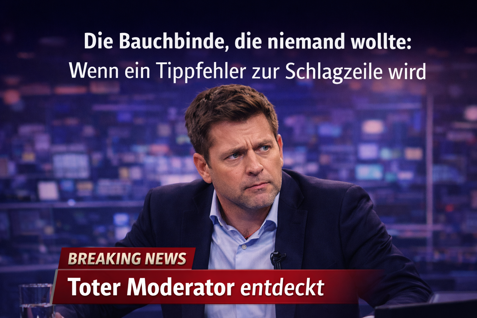 Illustration: Bauchbinde mit Tippfehler im TV